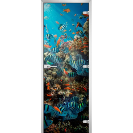 Стеклянная межкомнатная дверь UNDERWATER WORLD-16
