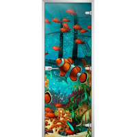 Стеклянная межкомнатная дверь UNDERWATER WORLD-18