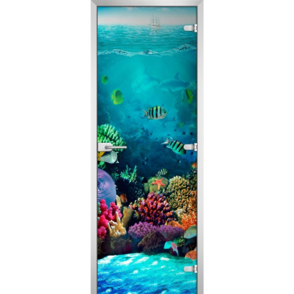 Стеклянная межкомнатная дверь UNDERWATER WORLD-19