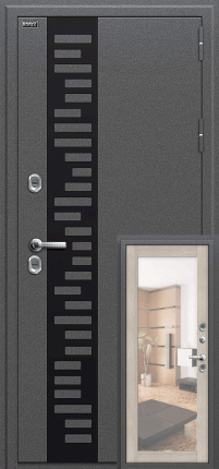 Дверь входная металлическая Bravo Thermo Флэш Декор Антик Букле черное / Cappuccino Veralinga