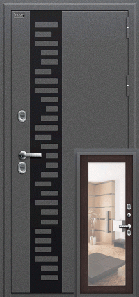 Дверь входная металлическая Bravo Флэш Декор Букле черное / Wenge Veralinga
