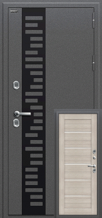 Дверь входная металлическая Bravo Техно Декор Букле черное / Cappuccino Veralinga