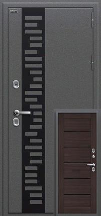 Дверь входная металлическая Bravo Thermo Техно Декор Букле черное / Wenge Veralinga