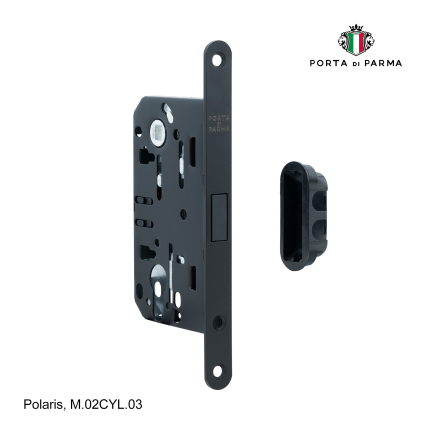 Замок врезной магнитный под цилиндр PORTA DI PARMA Polaris Чёрный M.02CYL.03
