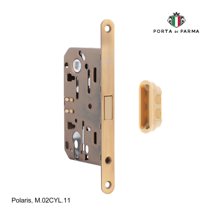 Замок врезной магнитный под цилиндр PORTA DI PARMA Polaris Матовый кофе M.02CYL.11