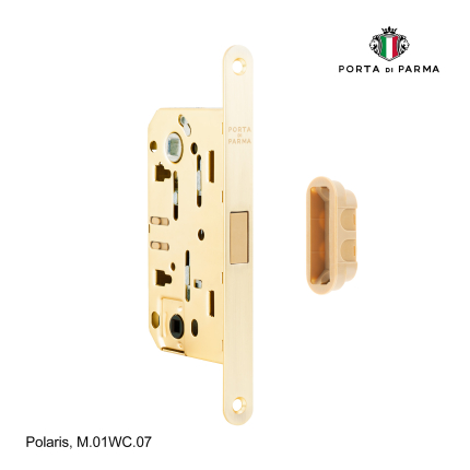 Защелка врезная магнитная под фиксатор PORTA DI PARMA Polaris Матовое золото M.01WC.07