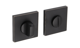 Завертка сантехническая Adden Bau WC SQ-003 BLACK / GOLD RIM черный, грань золото